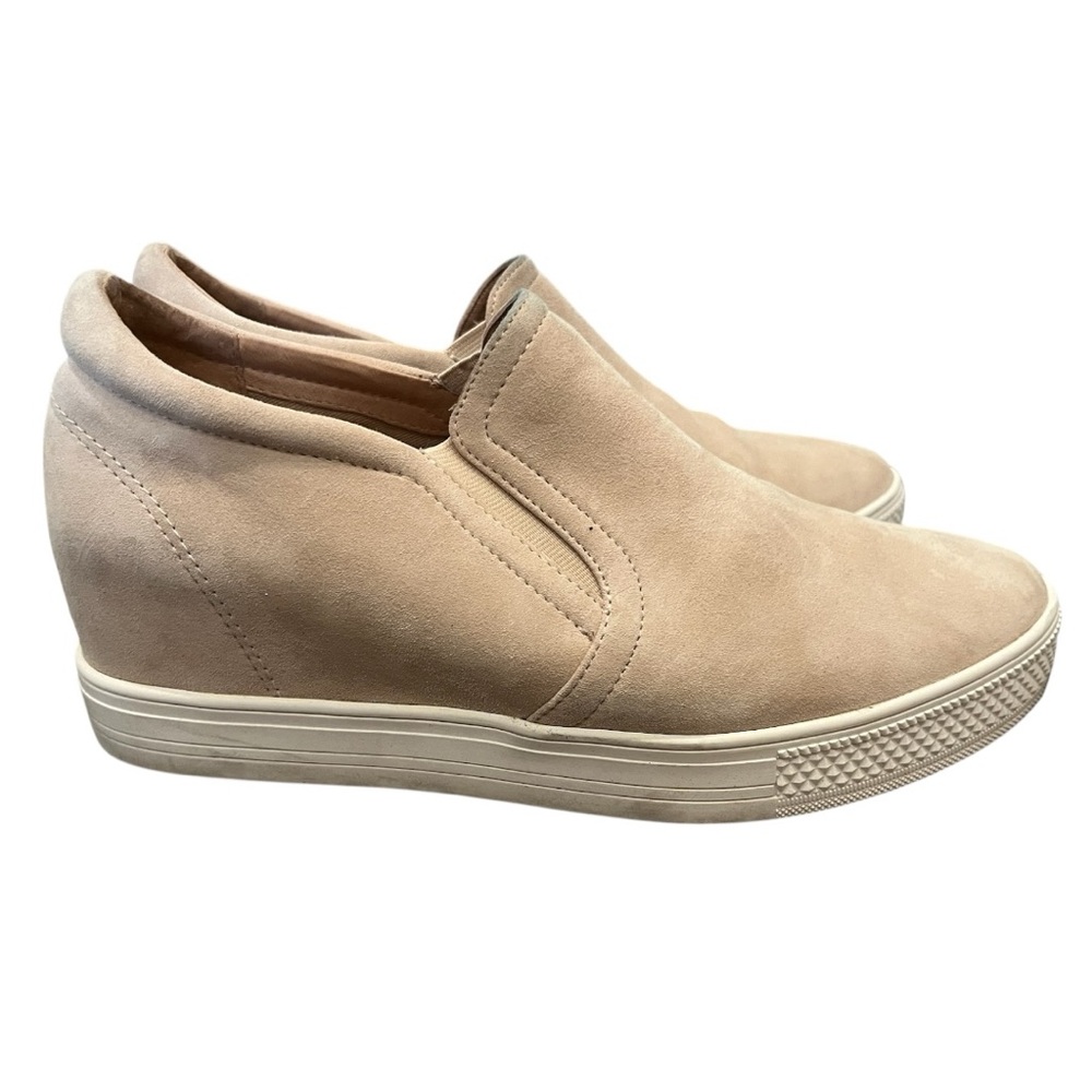Caslon Allie Tan Wedge Suede Sneakers Size 9
